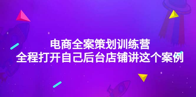 电商全案策划训练营：全程打开自己后台店铺讲这个案例（9节课时）风钥吧-网创项目资源站-副业项目-创业项目-搞钱项目风钥吧