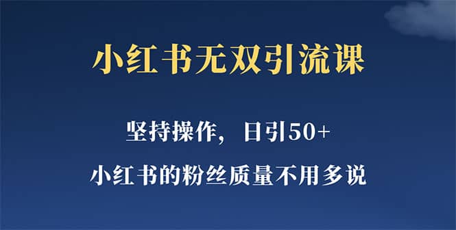 小红书无双课一天引50+女粉，不用做视频发视频，小白也很容易上手拿到结果风钥吧-网创项目资源站-副业项目-创业项目-搞钱项目风钥吧