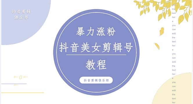 抖音快手暴力涨粉美女混剪视频教程 百分百过原创图片教程 附带违规申诉方法风钥吧-网创项目资源站-副业项目-创业项目-搞钱项目风钥吧
