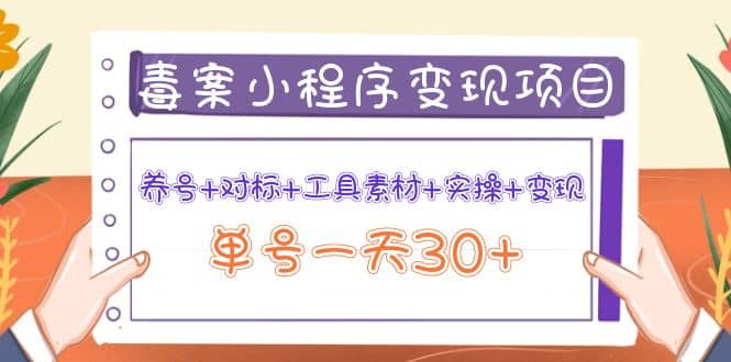 毒案小程序变现项目：养号+对标+工具素材+实操+变现风钥吧-网创项目资源站-副业项目-创业项目-搞钱项目风钥吧