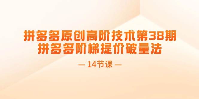 拼多多原创高阶技术第38期，拼多多阶梯提价破量法（14节课）风钥吧-网创项目资源站-副业项目-创业项目-搞钱项目风钥吧