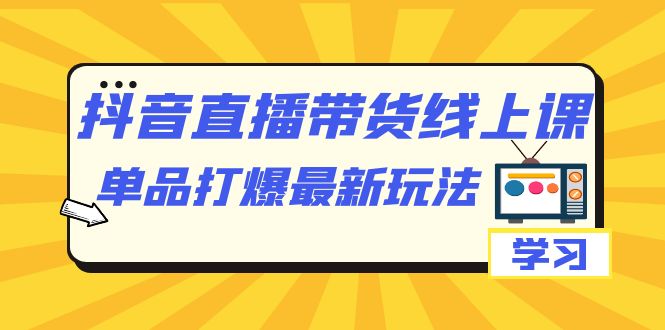 抖音·直播带货线上课，单品打爆最新玩法（12节课）风钥吧-网创项目资源站-副业项目-创业项目-搞钱项目风钥吧