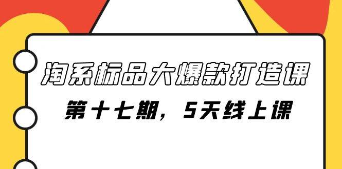 淘系标品大爆款打造课-第十七期，5天线上课风钥吧-网创项目资源站-副业项目-创业项目-搞钱项目风钥吧