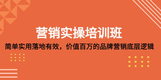 营销实操培训班：简单实用-落地有效，价值百万的品牌营销底层逻辑风钥吧-网创项目资源站-副业项目-创业项目-搞钱项目风钥吧
