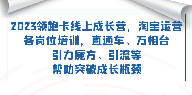 2023领跑·卡 线上成长营 淘宝运营各岗位培训 直通车 万相台 引力魔方 引流风钥吧-网创项目资源站-副业项目-创业项目-搞钱项目风钥吧