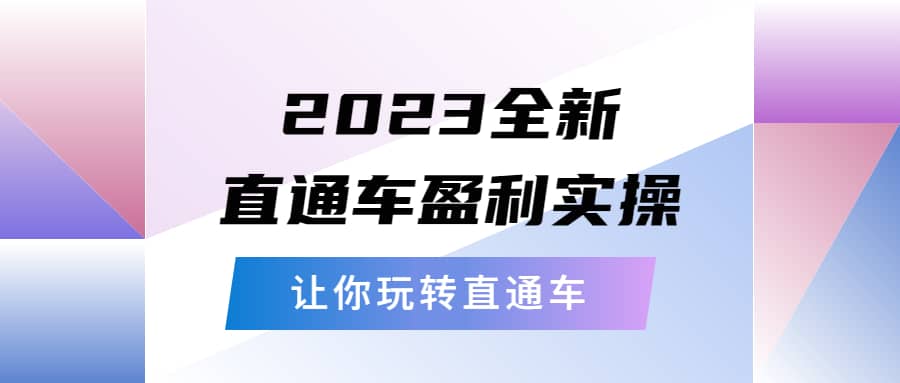 2023全新直通车·盈利实操：从底层，策略到搭建，让你玩转直通车风钥吧-网创项目资源站-副业项目-创业项目-搞钱项目风钥吧