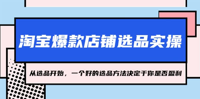 淘宝爆款店铺选品实操，2023从选品开始，一个好的选品方法决定于你是否盈利风钥吧-网创项目资源站-副业项目-创业项目-搞钱项目风钥吧