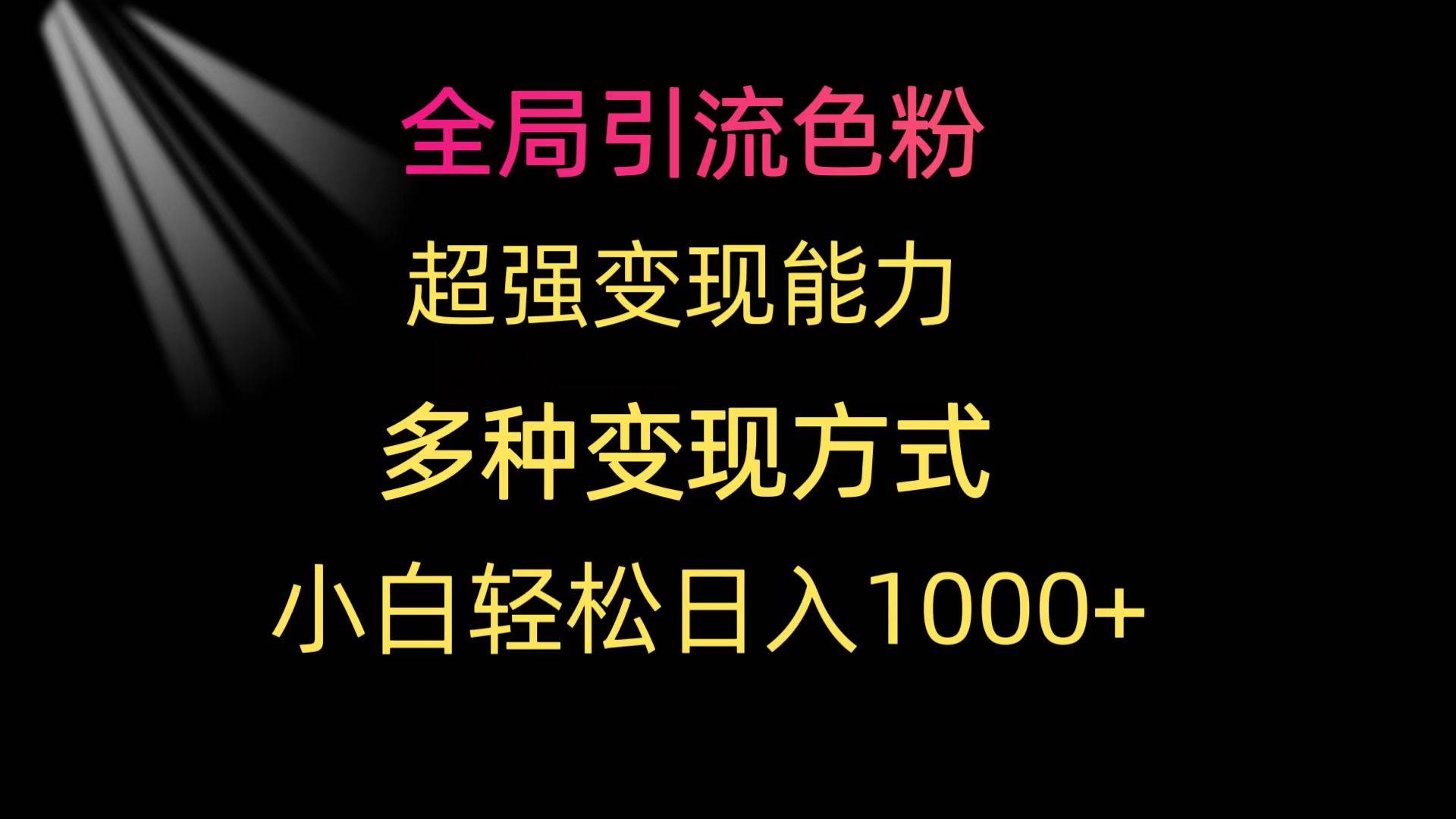 全局引流色粉 超强变现能力 多种变现方式 小白轻松日入1000+风钥吧-网创项目资源站-副业项目-创业项目-搞钱项目风钥吧