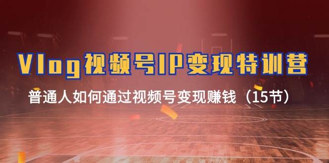 Vlog 视频号IP变现特训营，普通人如何通过视频号变现赚钱（15节）风钥吧-网创项目资源站-副业项目-创业项目-搞钱项目风钥吧