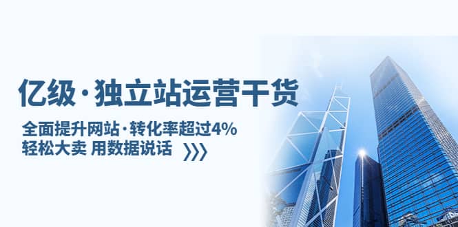 独立站运营干货：全面提升网站·转化率超过4%，轻松大卖 用数据说话风钥吧-网创项目资源站-副业项目-创业项目-搞钱项目风钥吧