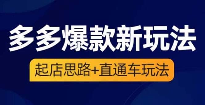 2023拼多多爆款·新玩法：起店思路+直通车玩法（3节精华课）风钥吧-网创项目资源站-副业项目-创业项目-搞钱项目风钥吧