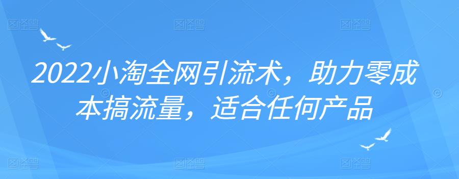 2022年小淘全网引流术，助力零成本搞流量，适合任何产品风钥吧-网创项目资源站-副业项目-创业项目-搞钱项目风钥吧