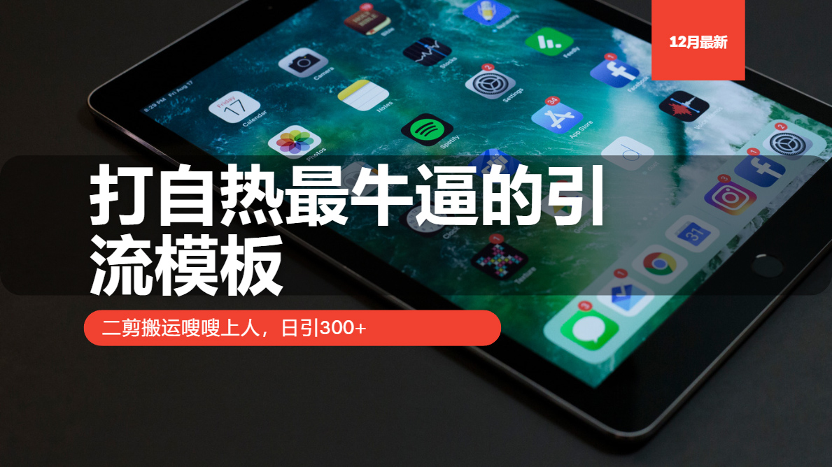 打自热最牛逼的引流模板，日引300+，二剪搬运嗖嗖上人风钥吧-网创项目资源站-副业项目-创业项目-搞钱项目风钥吧