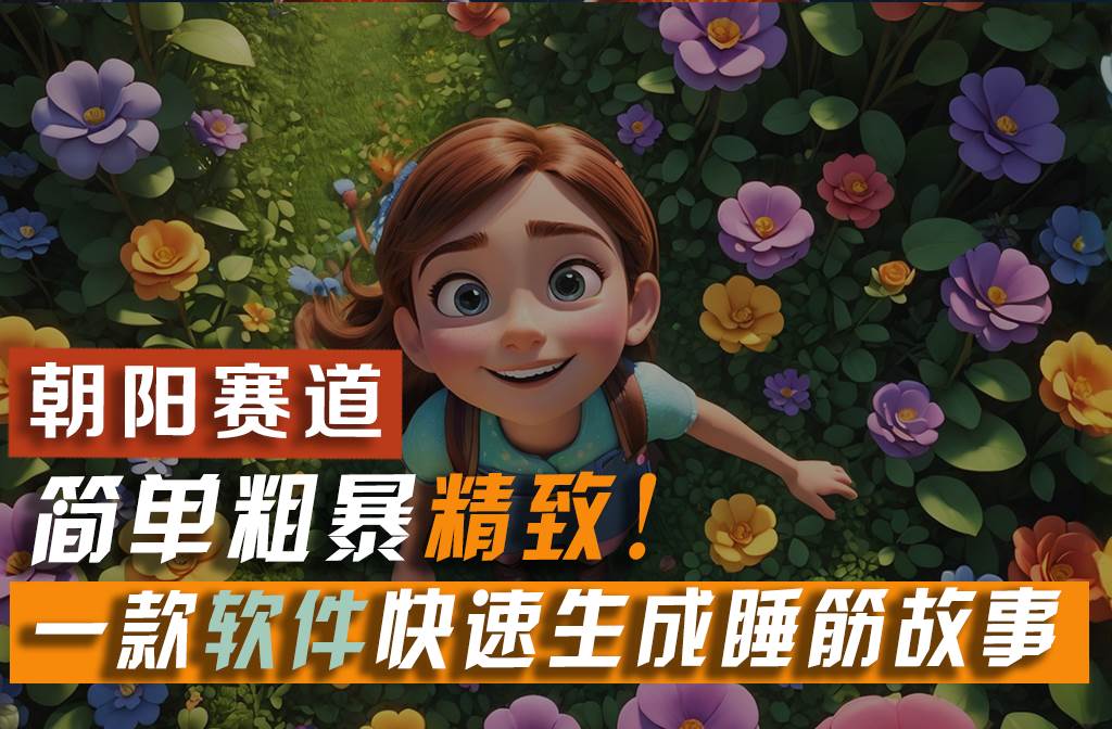 利用一款软件5分钟一条爆款睡前故事，简单粗暴精致！小白月入2w+风钥吧-网创项目资源站-副业项目-创业项目-搞钱项目风钥吧