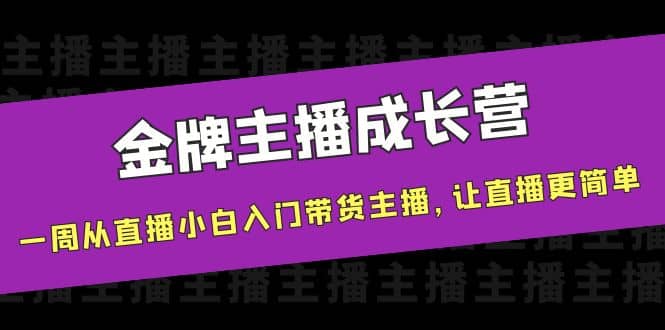 金牌主播成长营，一周从直播小白入门带货主播，让直播更简单风钥吧-网创项目资源站-副业项目-创业项目-搞钱项目风钥吧