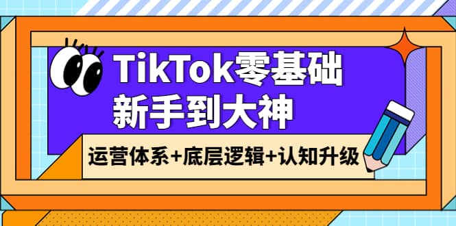 TikTok零基础新手到大神：运营体系+底层逻辑+认知升级（9节系列课）风钥吧-网创项目资源站-副业项目-创业项目-搞钱项目风钥吧