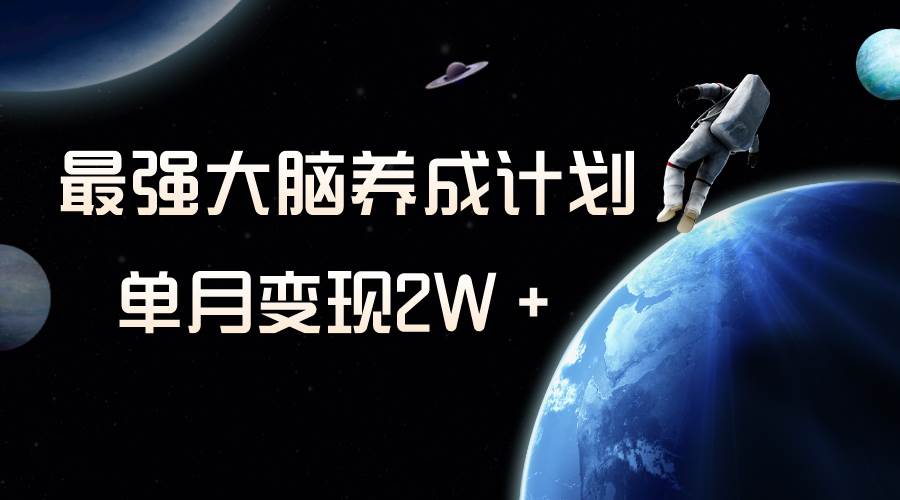 冷门虚拟项目，最强大脑养成计划，一个月变现2W＋风钥吧-网创项目资源站-副业项目-创业项目-搞钱项目风钥吧