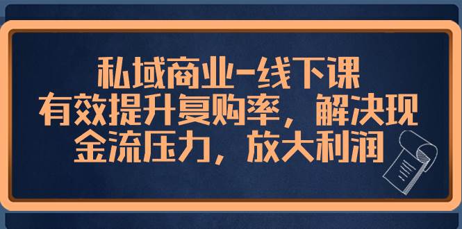私域商业-线下课，有效提升复购率，解决现金流压力，放大利润风钥吧-网创项目资源站-副业项目-创业项目-搞钱项目风钥吧