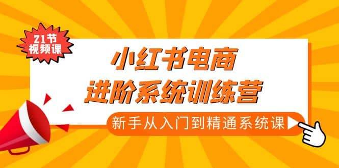 小红书电商进阶系统训练营：新手从入门到精通系统课（21节视频课）风钥吧-网创项目资源站-副业项目-创业项目-搞钱项目风钥吧