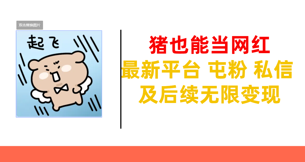 猪也能当网红-最新平台 屯粉 交流 私信 及后续无限变现风钥吧-网创项目资源站-副业项目-创业项目-搞钱项目风钥吧