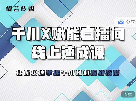枫芸传媒-线上千川提升课，提升千川认知，提升千川投放效果风钥吧-网创项目资源站-副业项目-创业项目-搞钱项目风钥吧