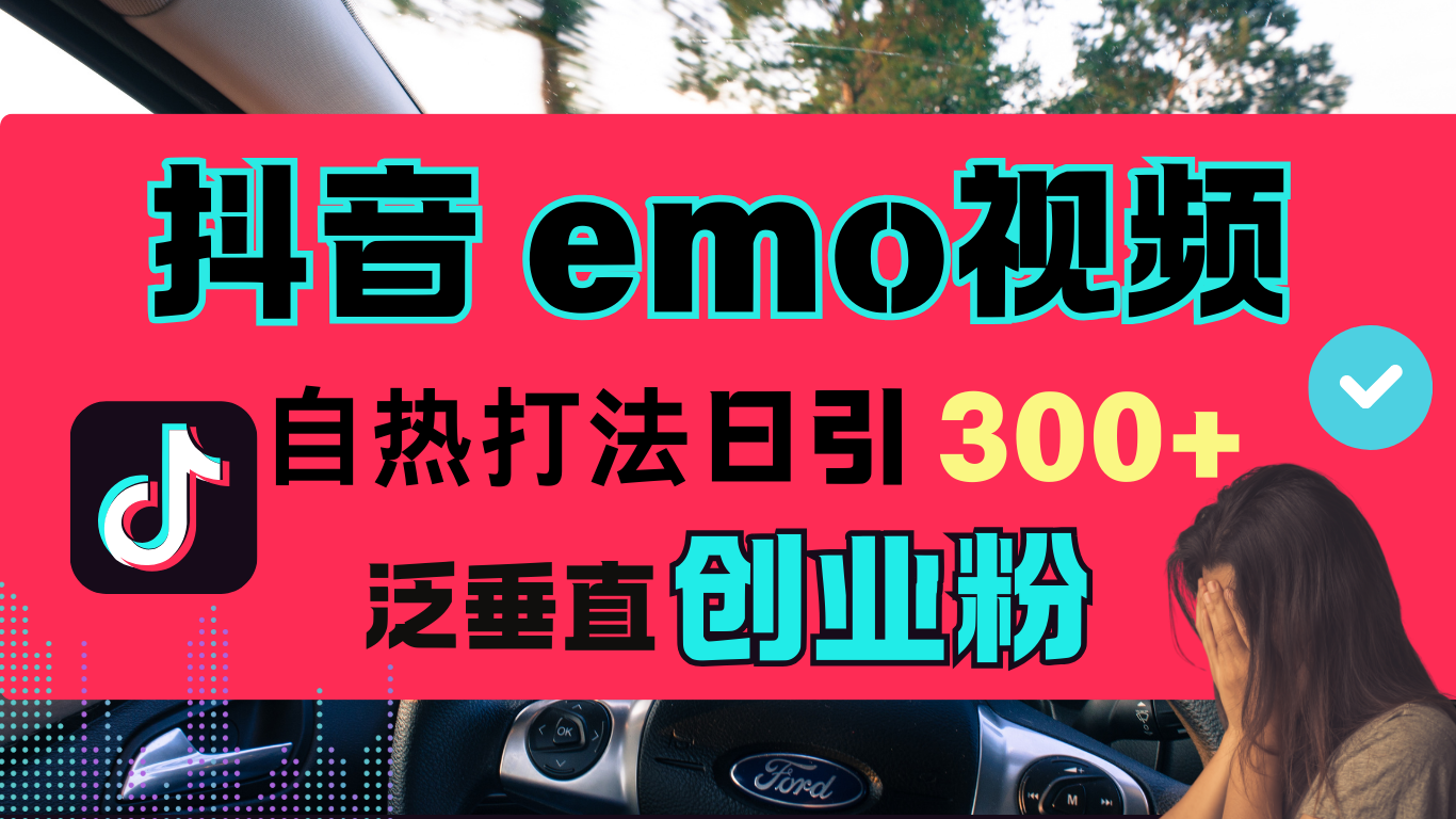 抖音“EMO视频”自热流打法，日引300+泛垂直创业粉风钥吧-网创项目资源站-副业项目-创业项目-搞钱项目风钥吧