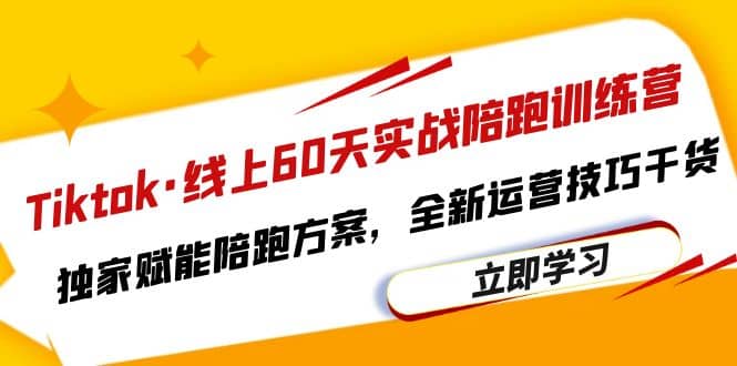 Tiktok·线上60天实战陪跑训练营，独家赋能陪跑方案，全新运营技巧干货风钥吧-网创项目资源站-副业项目-创业项目-搞钱项目风钥吧