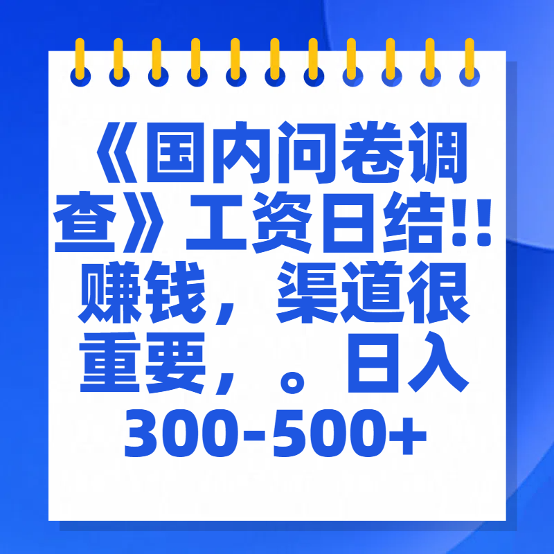 问卷调查答题，一个人在家也可以闷声发大财，小白一天2张，【揭秘】风钥吧-网创项目资源站-副业项目-创业项目-搞钱项目风钥吧