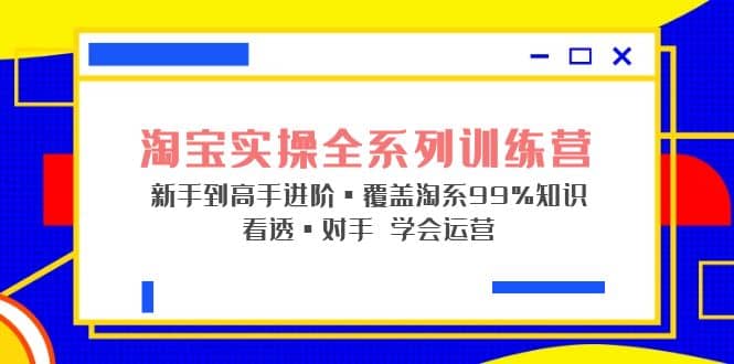 淘宝实操全系列训练营 新手到高手进阶·覆盖·99%知识 看透·对手 学会运营风钥吧-网创项目资源站-副业项目-创业项目-搞钱项目风钥吧