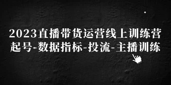2023直播带货运营线上训练营，起号-数据指标-投流-主播训练风钥吧-网创项目资源站-副业项目-创业项目-搞钱项目风钥吧