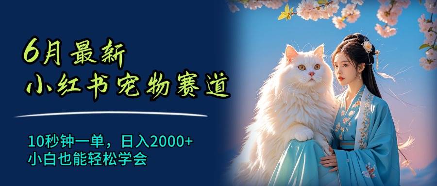 6月最新小红书宠物赛道，10秒钟一单，日入2000+，小白也能轻松学会风钥吧-网创项目资源站-副业项目-创业项目-搞钱项目风钥吧