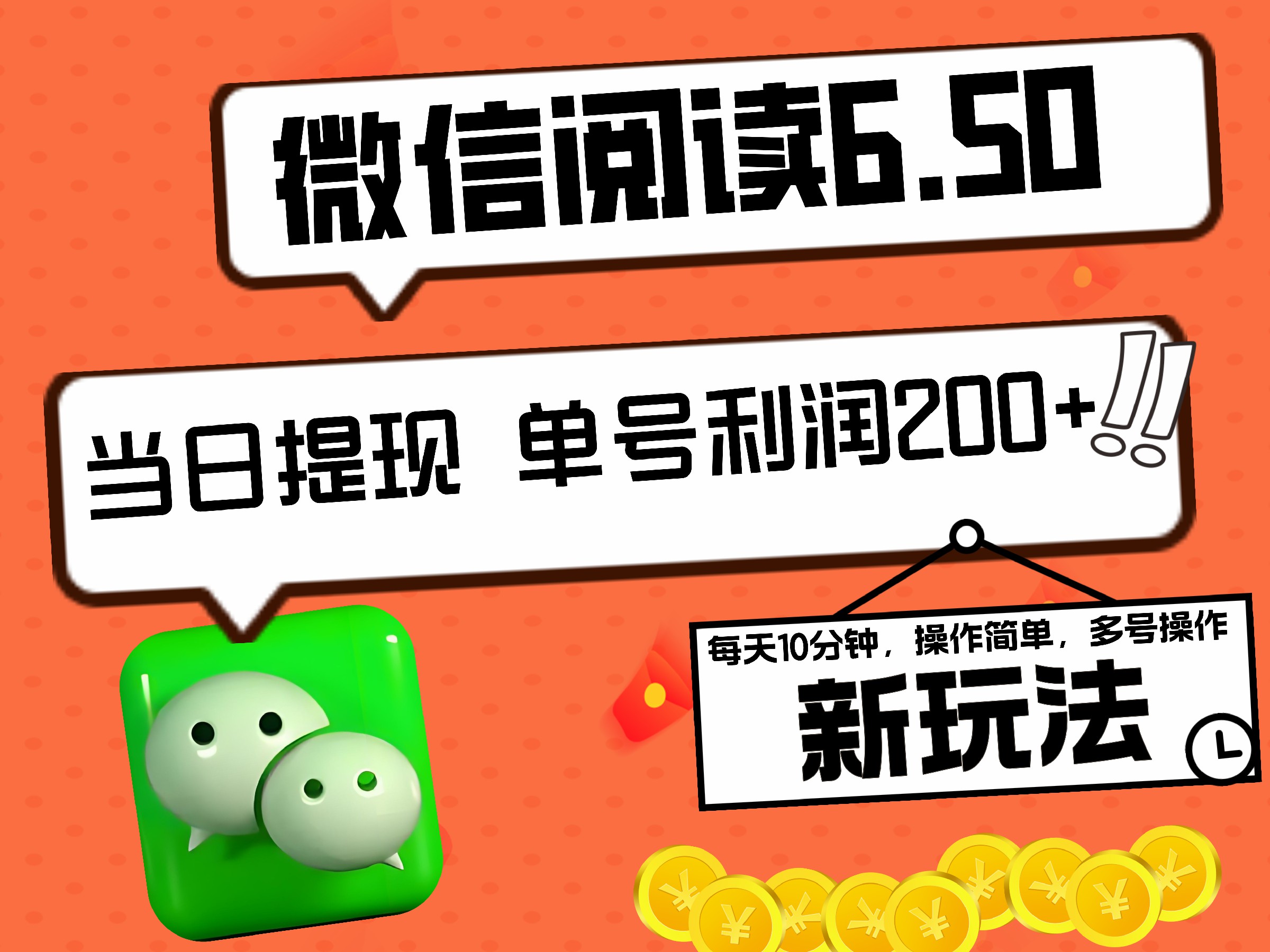 2024最新微信阅读6.50新玩法，5-10分钟 日利润200+，0成本当日提现，可矩阵多号操作风钥吧-网创项目资源站-副业项目-创业项目-搞钱项目风钥吧