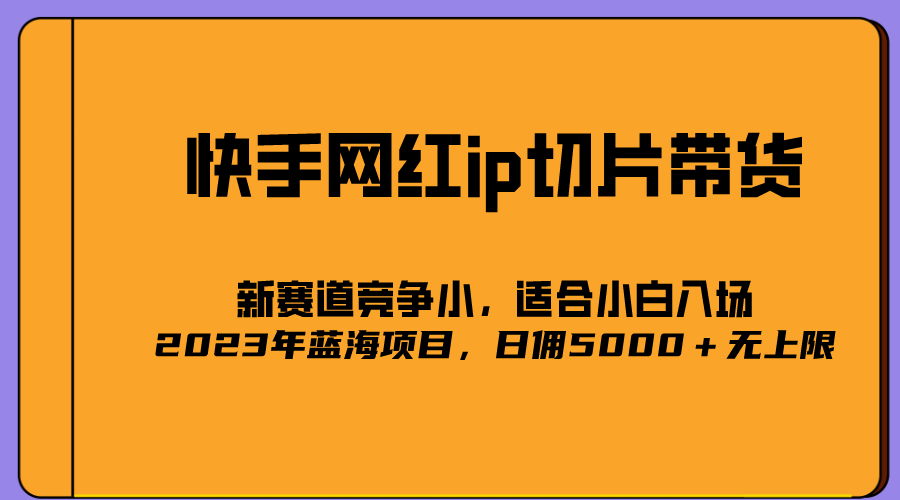 2023爆火的快手网红IP切片，号称日佣5000＋的蓝海项目，二驴的独家授权风钥吧-网创项目资源站-副业项目-创业项目-搞钱项目风钥吧