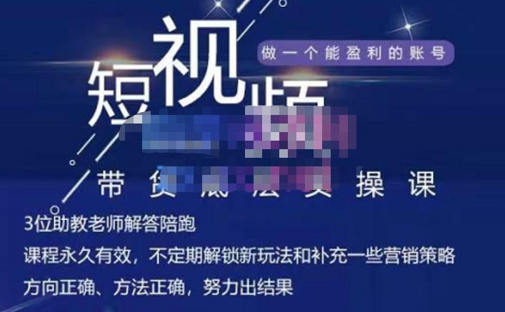 吴Sir·短视频带货底层实操课，教你如何选爆品、了解获短视频流量密码，正确起号风钥吧-网创项目资源站-副业项目-创业项目-搞钱项目风钥吧