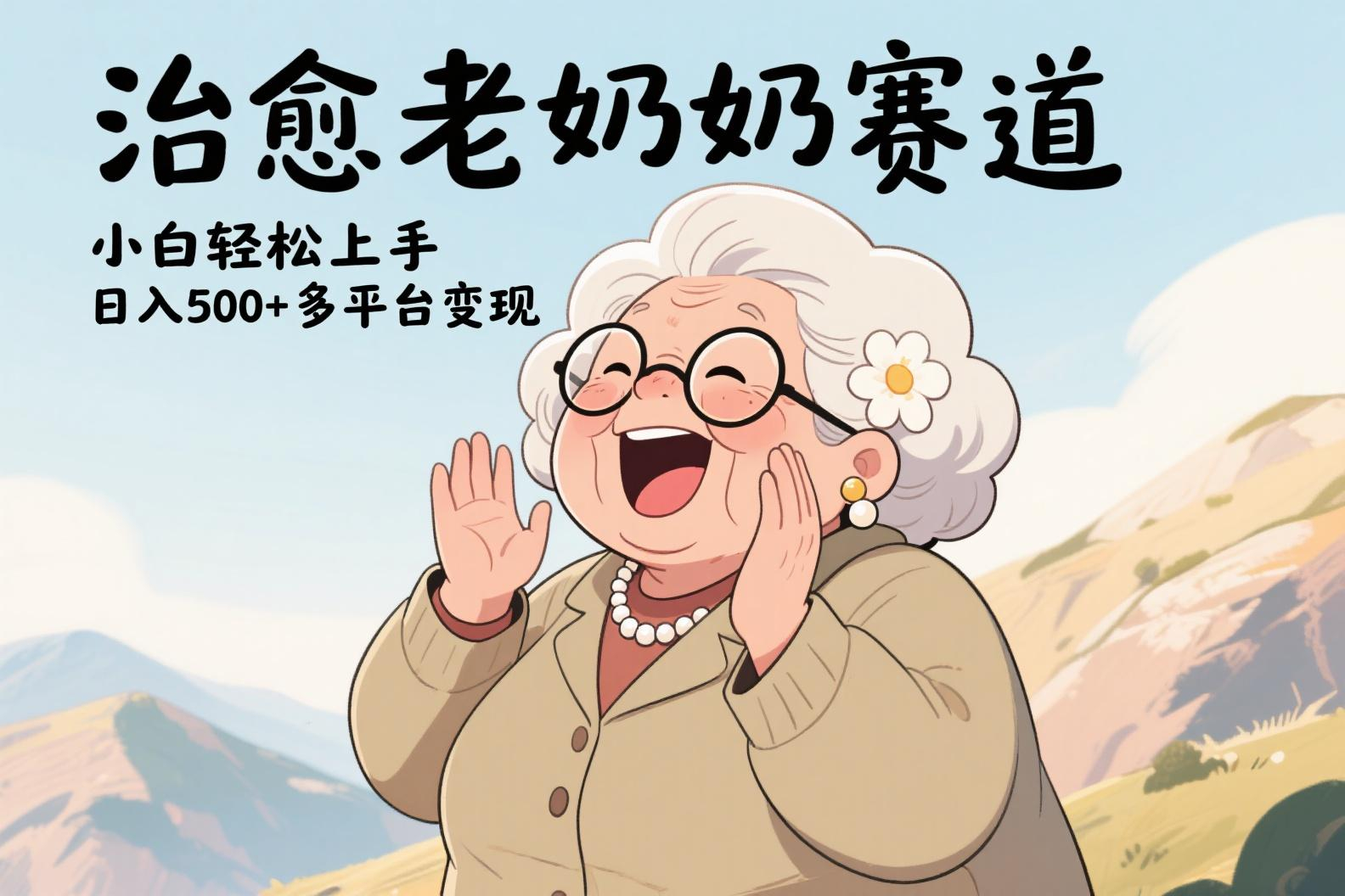 视频号治愈老奶奶赛道，小白轻松上手，日入500+多平台变现风钥吧-网创项目资源站-副业项目-创业项目-搞钱项目风钥吧