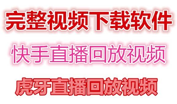 快手直播回放视频/虎牙直播回放视频完整下载(电脑软件+视频教程)风钥吧-网创项目资源站-副业项目-创业项目-搞钱项目风钥吧