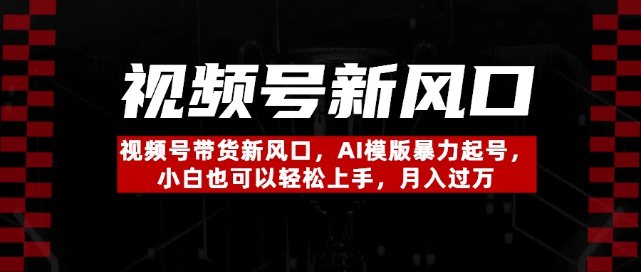 视频号带货新风口，AI模版暴力起号，小白也可以轻松上手，月入过万风钥吧-网创项目资源站-副业项目-创业项目-搞钱项目风钥吧