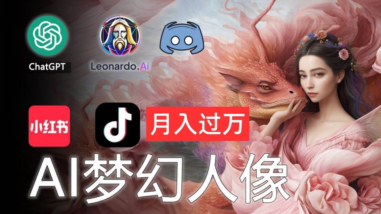 AI摄影梦幻人像：零基础也能月入过万的秘密风钥吧-网创项目资源站-副业项目-创业项目-搞钱项目风钥吧