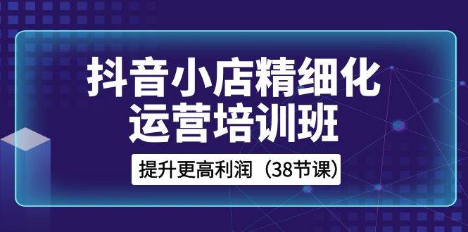 抖音小店-精细化运营培训班，提升更高利润（38节课）风钥吧-网创项目资源站-副业项目-创业项目-搞钱项目风钥吧