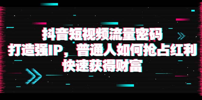 抖音短视频流量密码：打造强IP，普通人如何抢占红利，快速获得财富风钥吧-网创项目资源站-副业项目-创业项目-搞钱项目风钥吧