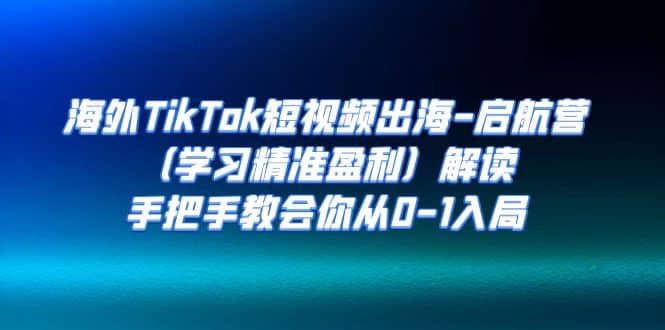 海外TikTok短视频出海-启航营（学习精准盈利）解读，手把手教会你从0-1入局风钥吧-网创项目资源站-副业项目-创业项目-搞钱项目风钥吧