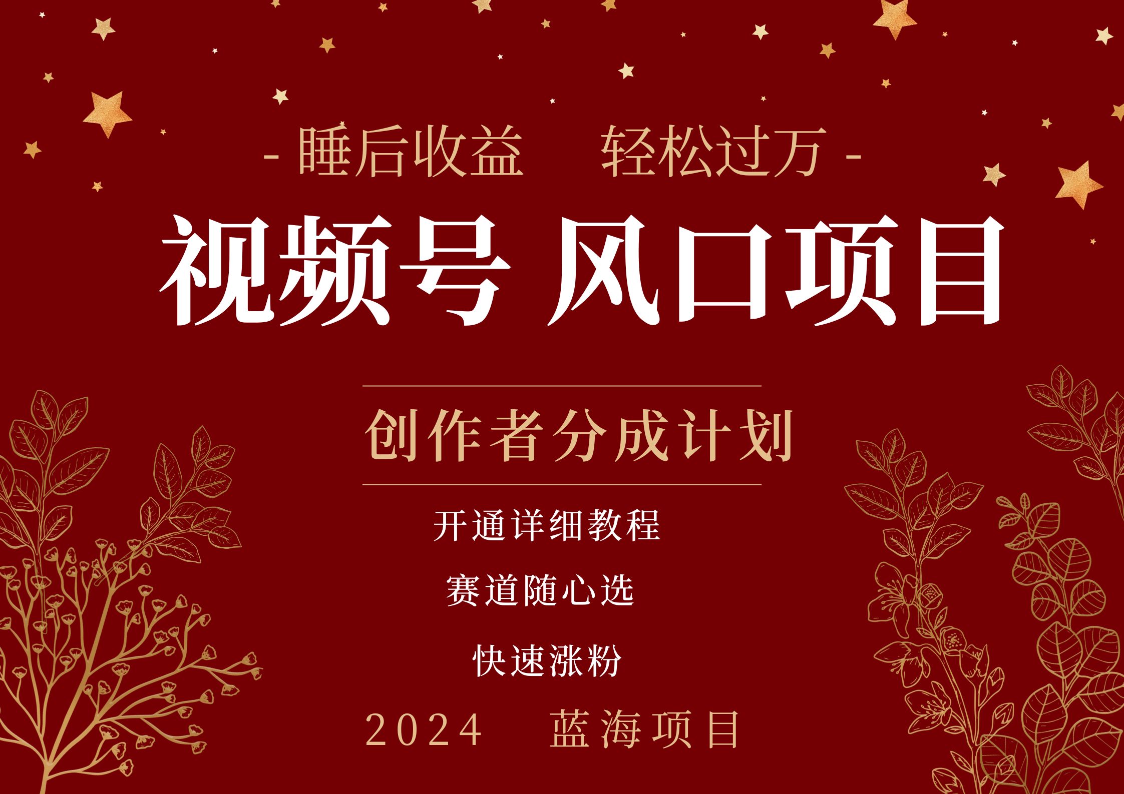 拥有睡眠收益的微信视频号大风口项目,轻松月入过万+,多赛道选择,可矩阵,玩法简单轻松上手风钥吧-网创项目资源站-副业项目-创业项目-搞钱项目风钥吧