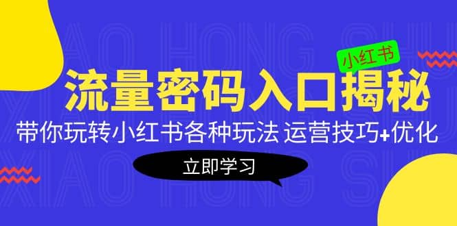 小红书流量密码入口揭秘：带你玩转小红书各种玩法 运营技巧+优化风钥吧-网创项目资源站-副业项目-创业项目-搞钱项目风钥吧