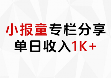 小报童专栏分享，当日收入1K+风钥吧-网创项目资源站-副业项目-创业项目-搞钱项目风钥吧