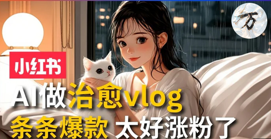 AI治愈系vlog动画视频，小红书7天 涨粉破千，商单报价1500+，0成本制作，日入2000+，有手就会 风钥吧-网创项目资源站-副业项目-创业项目-搞钱项目风钥吧