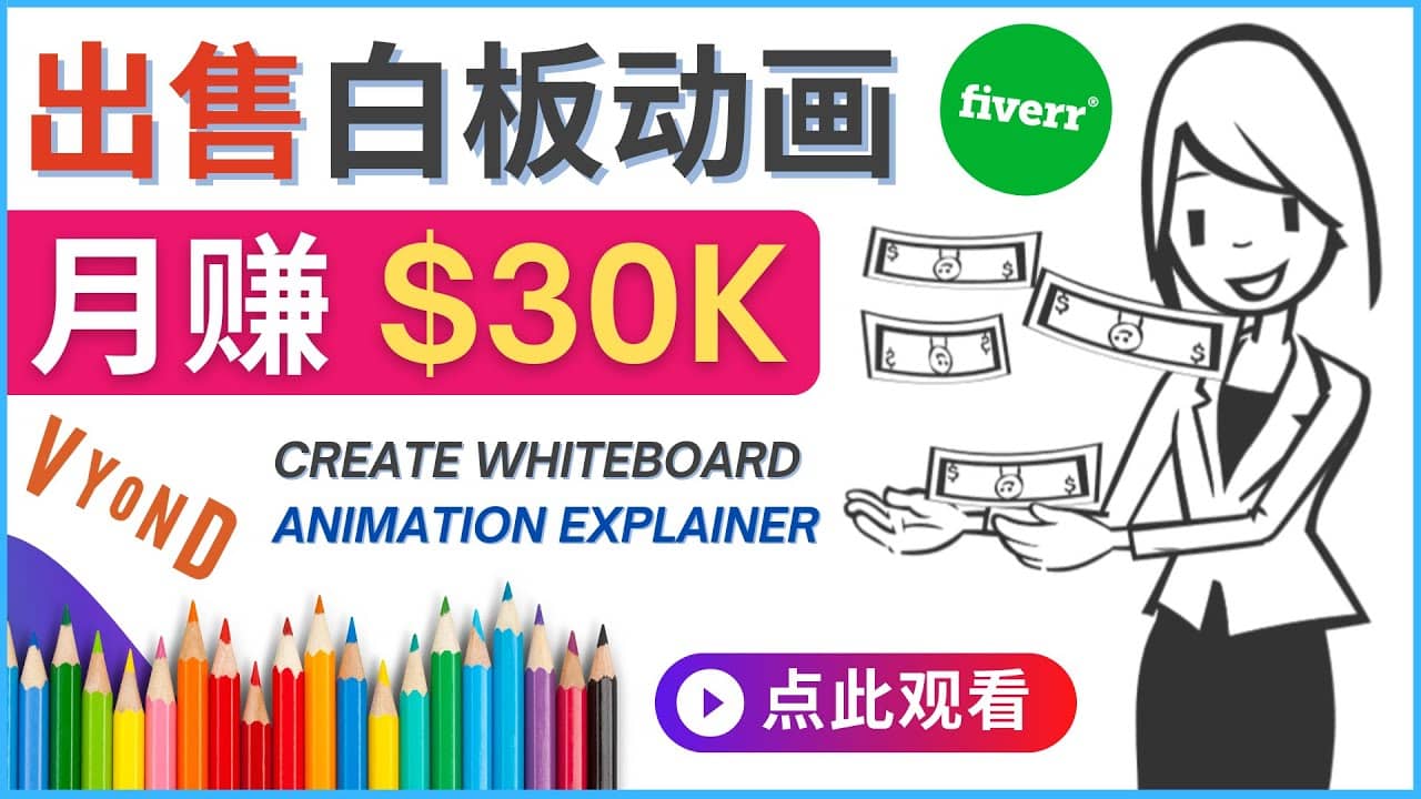 如何用最简单制作白板动画（WhiteBoard Animation）月赚3万美元风钥吧-网创项目资源站-副业项目-创业项目-搞钱项目风钥吧