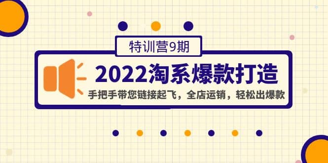 2022淘系爆款打造特训营9期：手把手带您链接起飞，全店运销，轻松出爆款风钥吧-网创项目资源站-副业项目-创业项目-搞钱项目风钥吧