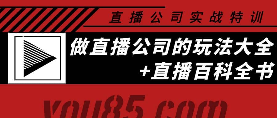 老陈·直播公司实战特训：做直播公司的玩法大全+直播百科全书风钥吧-网创项目资源站-副业项目-创业项目-搞钱项目风钥吧