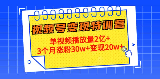 20天视频号变现特训营：单视频播放量2亿+风钥吧-网创项目资源站-副业项目-创业项目-搞钱项目风钥吧