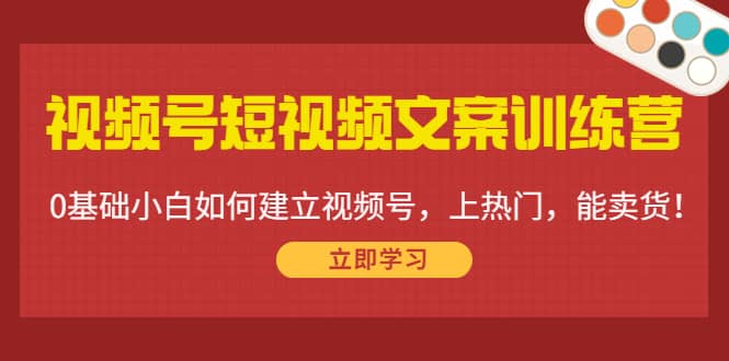 视频号短视频文案训练营：0基础小白如何建立视频号，上热门，能卖货！风钥吧-网创项目资源站-副业项目-创业项目-搞钱项目风钥吧